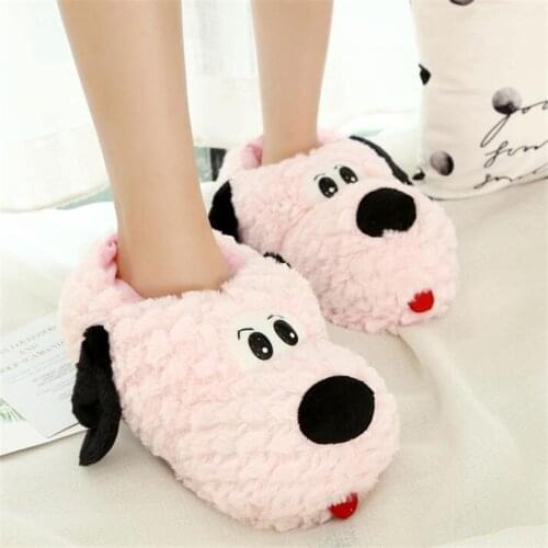 Girls Winter Cotton Shoes Cartoon Animal Furry Slides Indoor Warm Plush Slippers Wholesale Female Sneakers Designer Flip Flops