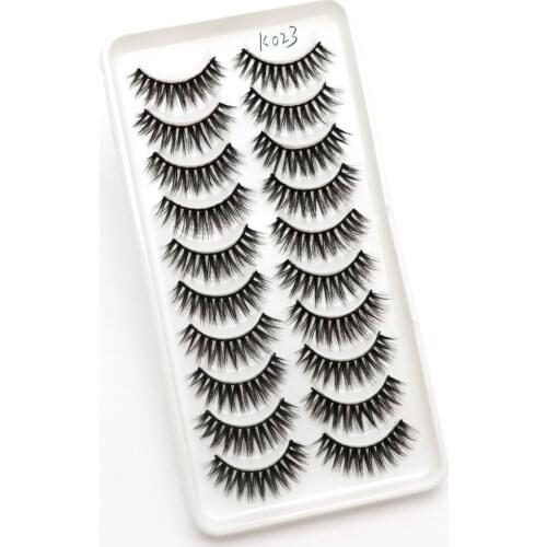 10 Pairs3D Soft Mink Hair False Eyelashes Handmade Wispy Fluffy Long Lashes Natural Eye Makeup Tools
