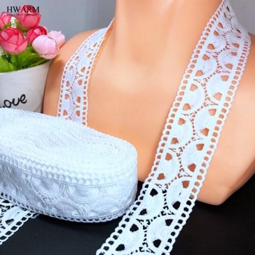 10yard 3.4cm embroidery african lace fabric ribbon DIY arts craft sewing wedding decoration skirt pillow clothing accessories