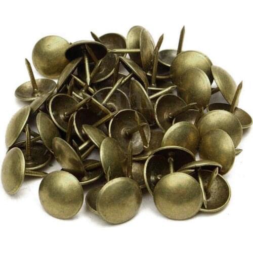 100 x Iron Upholstery Nails Furniture Studs/Tacks/Pins Thumb Tacks 20x25mm