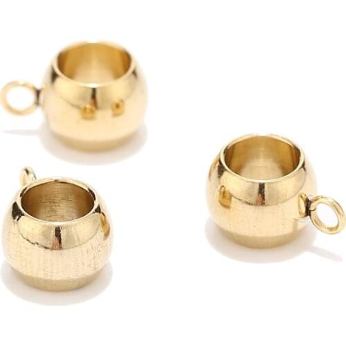 20PCS Stainless Steel goldTone Beads with closed Ring 6.5mm/8mm