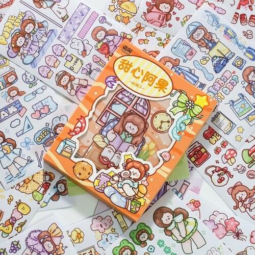 30 Sheets/box Large Size Journal Decorative Stickers Scrapbooking Stick Label Diary Album Stickers Korean Stationery 8.8*11.8cm