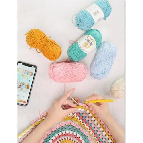 50g/ball Colorful 4 Strands of Milk Cotton Soft Warm Baby Milk Yarn for Hand Knitting Supplies Long Staple Cotton