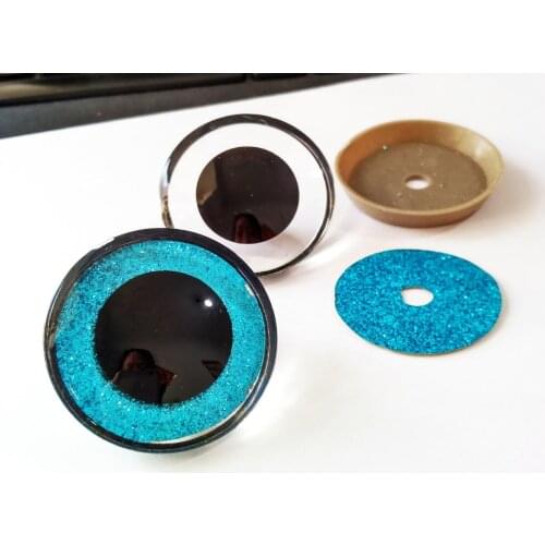 50SET/LOT big size 50mm clear plastic safety trapezoid shape toy eyes & washer & light blue Nonwovens for plush doll accessories