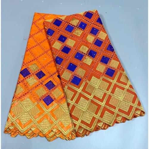 2.5+2.5yards African Bazin Fabric High Quality 100%Cotton Lace French Lace Fabric With Stones Swiss Voile Lace In Switzerland