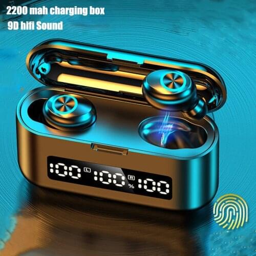 TWS Wireless Headphones With Microphone 2200mAh Charging Box Sports Waterproof Bluetooth Wireless Earphones for All Smart Phone