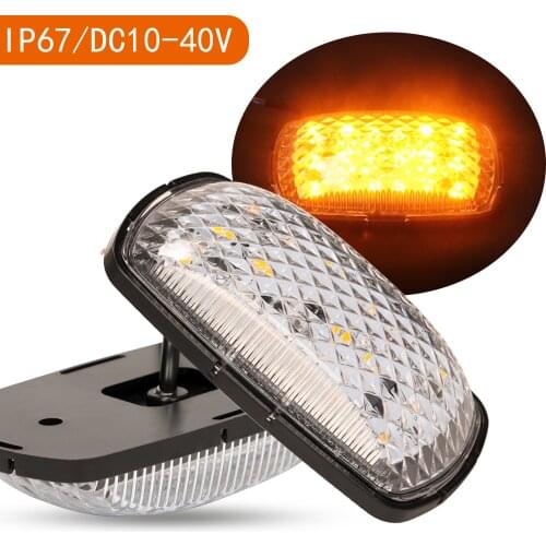 Side Marker Lights Side Fender Marker Waterproof LED Side Lamps 12V 24V for Trailer Van Caravan Truck Lorry Car Bus Amber