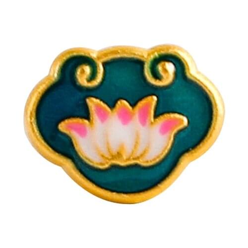 New Arrival 24K Yellow Gold Bracelet 999 Gold Women Lock Lotus Bracelet