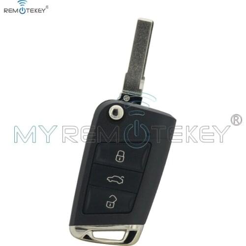 Remtekey Flip key shell 3 button HU66 blade for VW Golf 7 volkswagen key case 2013 2014 car key cover replacement