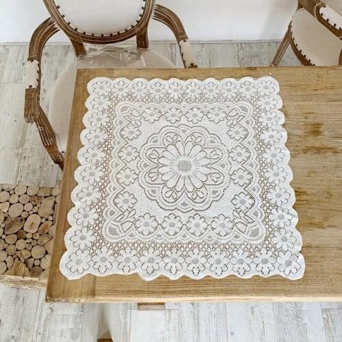 Flower White Lace Applique Embroidered for Desk Cover Table Cloth Home Decor Lace Fabric