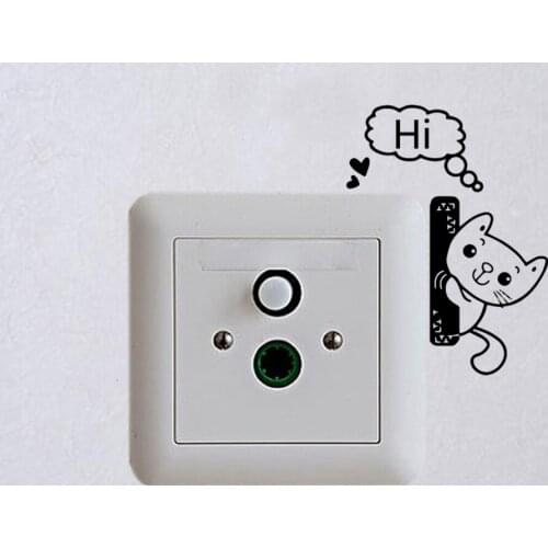 Lovely cat Decorative Sticker Waterproof Home Decor Decor Living Room Bedroom Removable Waterproof Wall Art Decal