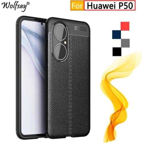 For Huawei P50 Case For Huawei P50 P 50 Bumper Anti-knock Fashion Rubber Housings Bumper Silicone Case For Huawei P50 Cover 6.3"