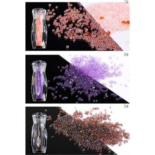 Hot 200pcs Bottle Mini Caviar Beads Crystal Tiny Rhinestones Glass Micro Bead For Nails DIY Colorful 3D Glitter Nail Art Decorat