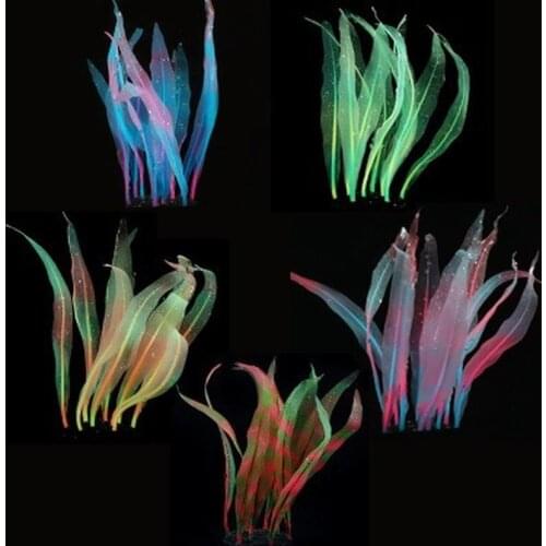Artificial Underwater Plants Fluorescen aquatic plants Decor Aquarium Fish Tank Landscape Ornaments Grass Landscape Decorations