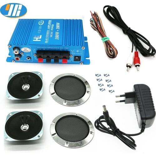 Arcade Game Cabinet Audio DIY Kit 180W Stereo Amplifier PC Car DVD MP3 Music Player 4 Inch Speaker Grille Cable