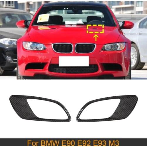 Carbon Fiber Hood Bonnet Air Vent Cover for BMW 3 Series E90 E92 E93 M3 2008 - 2013 Front Hood Engine Air Vent Trims Covers