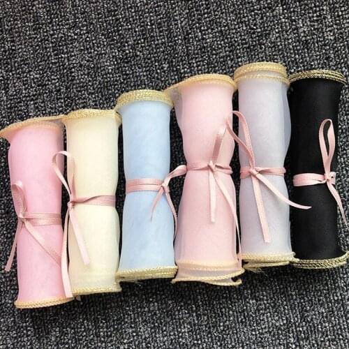 12cm*20m Organza Ribbon Roll With Golden Edge For Girls Hairbow Accessories DIY Wedding Bouquet Hat Deco Solid Color Headband