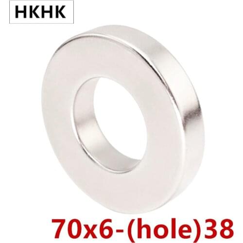1 2 5 PCS 70mm NdFeB Magnet Ring OD 70x38x6 mm 2.8" Large Circle Strong Neodymium Permanent Magnets Tube Rare Earth Magnet