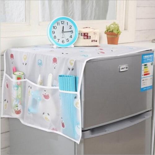 Printing Waterproof Refrigerator Dust Cover Multi-function Cover Towel Finishing Storage Bag Single and Double Door Refrigerator