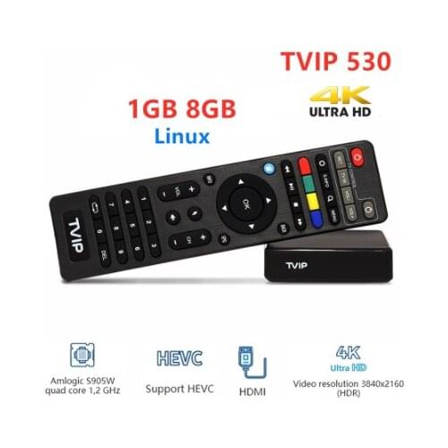 Original TVIP 530 Linux tv Box Amlogic S905W 1GB/8GB Quad Core TV Box TVIP S-Box V.530 4K Media player smart set top tv box