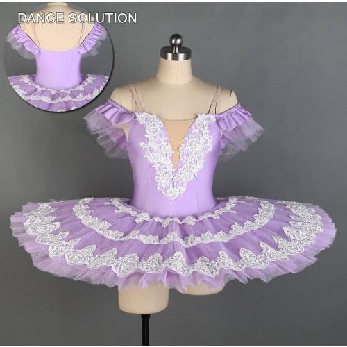 Lilac Ballet Dance Tutu Costume Off Shoulder Pancake Tutu Dress for Adult Girls Ballerina Dance Costumes Performance Tutu BLL121