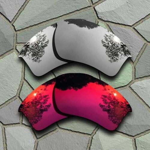 Chrome&Violet Red Sunglasses Polarized Replacement Lenses for Oakley Half Jacket 2.0 XL