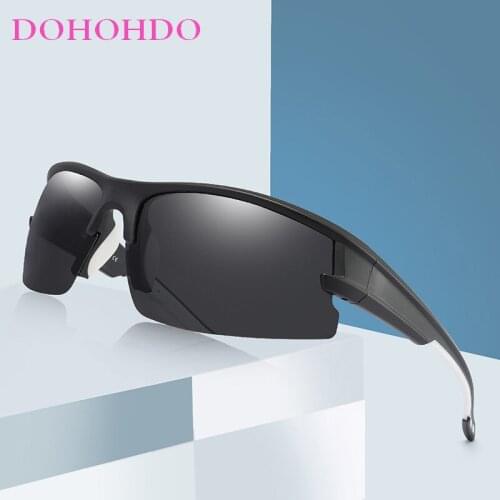 DOHOHDO Fashion Polarized Sunglasses Men Oversize Driving Fishing Sun Glasses UV400 Shades Male Mirrored Night Vision Eyewear