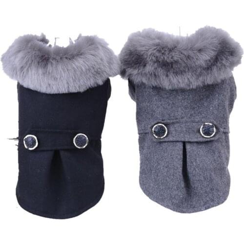 Pet Supplies Dog Clothes Small Dogs Autumn And Winter Windbreaker Large Cats Cotton Wool Solid Color New Coat Big Clothes Vest