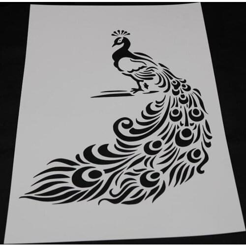 Stencils Openwork Peacock Painting Template DIY Scrapbooking Embossing Coloring Accessories Office School Supplies Reusable