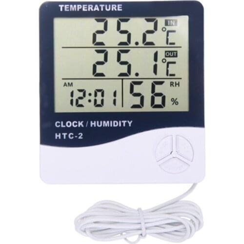 Outdoor Garden C / F Thermometer Hygrometer Alarm Clock LCD Electronic Digital Thermometer Hygrometer