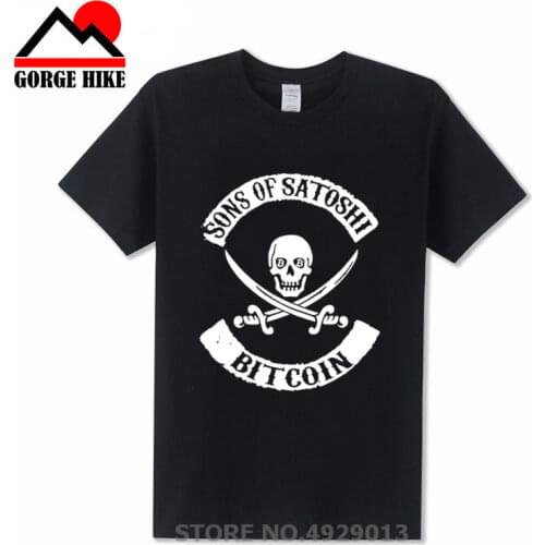 Funny SONS OF SATOSHI BITCOIN T Shirt men one piece pirate Bitcoin Cryptocurrency anarchy T-Shirt Bitcoin Virtual Currency shirt