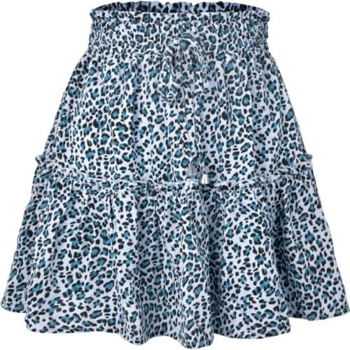 Quanss Women Floral Print Skirt Summer High Waist Ruffles Short Skirt Female Sweet Streetwear Casual Mini Skirts Boho Bottoms