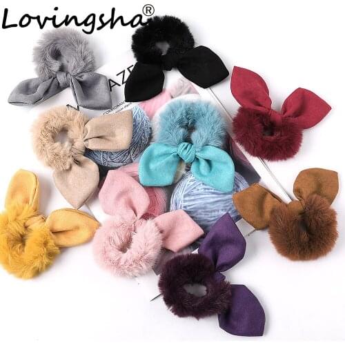 LOVINGSHA Big Ear Hair Accessories For Women Brand Female Hair Tie Lady Scrunchies Girl Ponytail Hair Holder Rope FC128