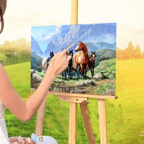 Horse Animal Painting By Numbers Set Oil Paints 40*50 Painting On Canvas Home Decoration For Kids Handicraft For Drawing Art