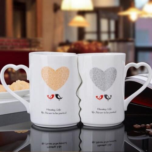 Couple cups 2 psc of creative trends Korean mugs personality water cups ceramic cups get married and give gifts for birthdays