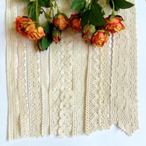 2 Yard/lot Knitted Cotton Lace Ribbon Beige Color,DIY Handmade,Wedding Party/Craft & Gift Packing for Child Dress/Decoration