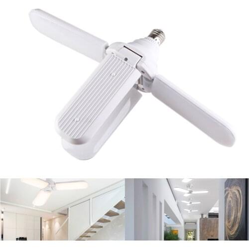 45W E27 LED Bulb 96-265V Super Bright Foldable Fan Blade Angle Adjustable Ceiling Lamp Home Energy Saving Lights LED Lamp