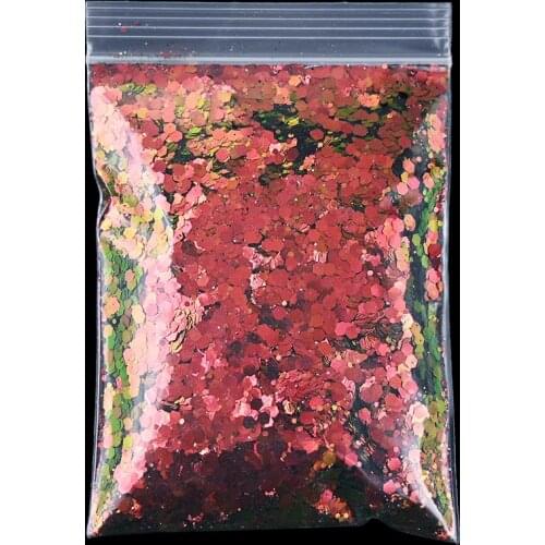 50g/Bag Nail Art Chameleon Chunky Loose Glitters Craft Mixed Hexagon Slices Laser Glitter For Polish Manicure Nails Flakes #8*9