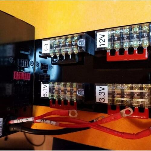 600V 15A 5 Positions Dual Rows Cover Barrier Screw Terminal Block Strip