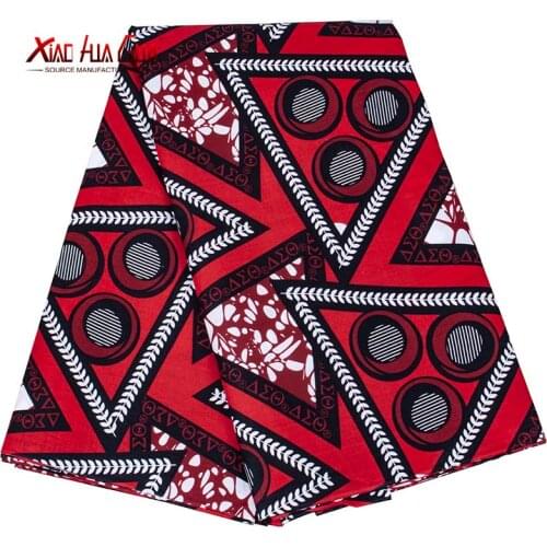 African Fabric XiaoHuaGua Ankara Fabric Cotton 100% Hawaiian High Quality Red Character Sewing Womens Party Dress 40FS1400