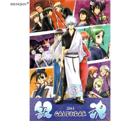 Gintama Poster Silk Fabric Print Poster Print Cloth Fabric Wall Poster Custom Satin Poster 40X60cm,50X75cm,60X90cm