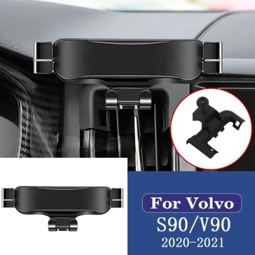 Car Mobile Phone Holder Special Gravity Air Vent Mounts Stand GPS Navigation Bracket For Volvo S90 V90 2020 2021 Car Accessories