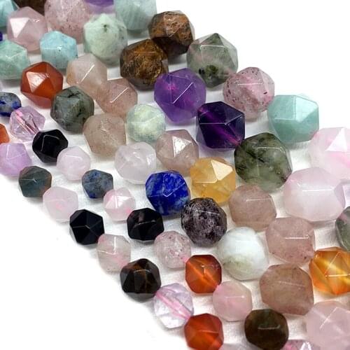 6/8/10 mm Natural Mixed Stone Bead DIY Jewelry Accessories Round Irregular Loose Beads Colorful Necklace Bracelet Making