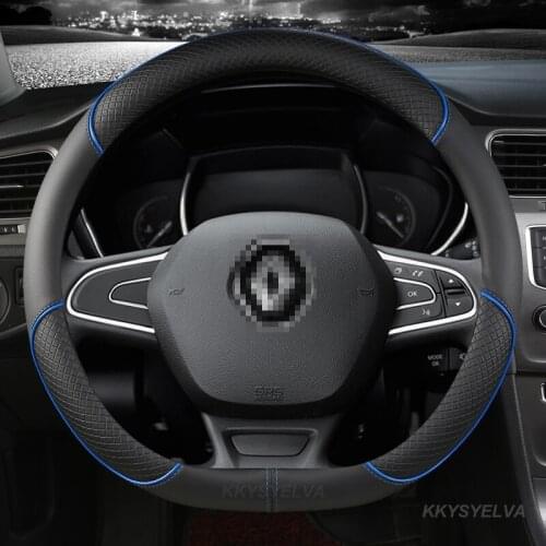Microfiber Leather For Renault Scenic 1 2 3 4 Grand Scenic Megane Car Steering Wheel Cover 38CM Auto Accessories