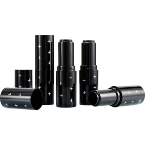 Black Round Empty Lipstick Tube 12.1mm Plastic Cosmetic Lip Rouge Subcontainer Lip Balm Containers 50pcs/lot