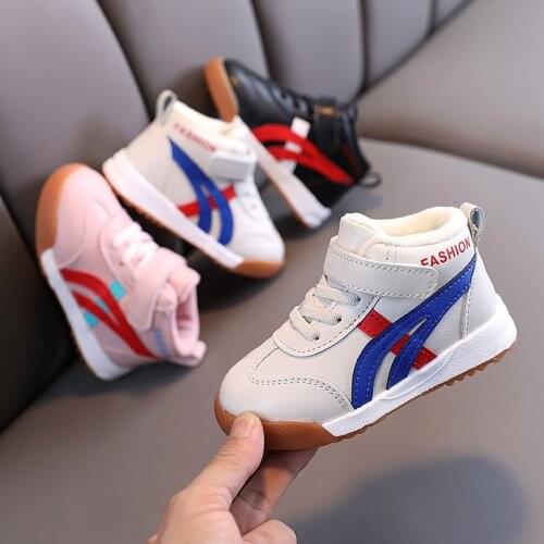 Childrens Casual Shoes Winter Sneakers For Boy Soft Plush Warm Snow Boots High Top Sports Shoes Kids Baby Girl Toddler Sneakers