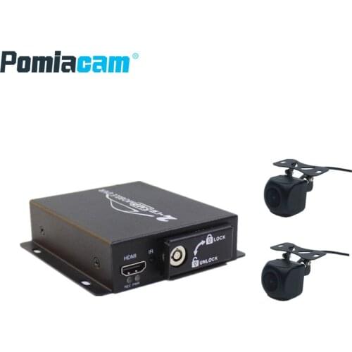 Two Cameras Car DVR with Dual SD Card Slot 3/4/5MP 720/1080P AHD 960P CVBS Motion Detection Camera Mini DVR with Remote Control