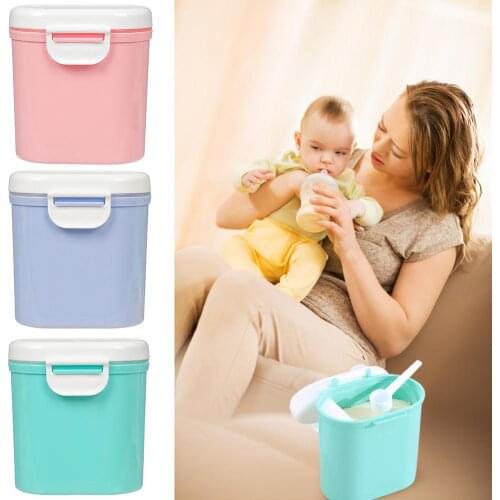 Safe Newborn Baby Food Storage Box Portable Milk Powder Snacks Case Feeding Container with Spoon Silicone Seal Ring