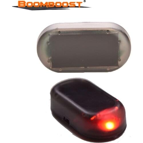 Hot sale Car SUV Caravan Security Alarm Solar Red Light Solar Dash Panel Strobe LED Lamp 1 pcs free shipping