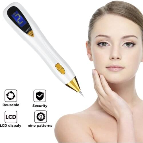 Laser Plasma Mole Tattoo Freckle Remover Pen LCD Mole Removal Dark Spot Remover Machine Skin Wart Tag Tattoo Remaval Tool Beauty